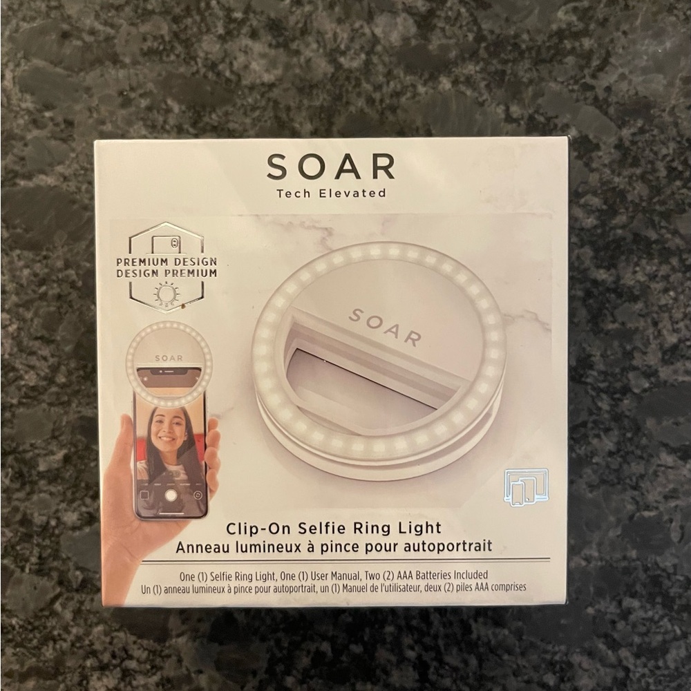 Clip-On Selfie Ring Light - White